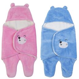 Babyzone Soft Fabric Winter Wear Embroidered Wearable Blankets Pack of 2- Pink and Blue-image-82