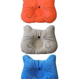 JARS Collections Soft And Comfortable Memory Foam Pillow Solid Print Pack of 3 - Mutlicolor-4