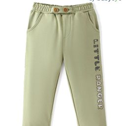 Babyoye Cotton Woven Full Length Text Printed Trouser - Green-image-27
