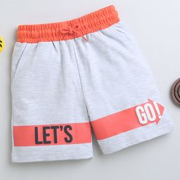 BUMZEE Placement Text Printed Shorts - Grey-image-39