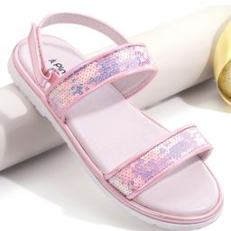 Pine Kids Velcro Closer Sandals with Sequence Design - Pink-image-40