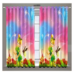 Filymore Curtains for Kids Room/play School Cartoon Pink Colors Cartoon Design Parde 7x4 Feet Long Set of 2, Door Curtain-18