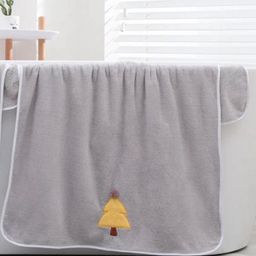 Butterthief Super Soft Yellow Pine Tree Printed Bath Towel  - Grey-image-62