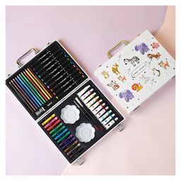 SCHOOLISH Multicolor Art Supplies Art Box 64 Piece Deluxe Art Set for for Adults Artist Beginners Painting Set for Gift- Pack of 1- Color May Vary-14