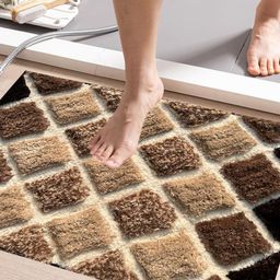Elanza Diamond Soft Microfibre Solid Mat for Office/Floor/Home/Bathroom/Bedroom/Kitchen (40x60 cm) 2000 GSM Super Absorbent Anti-Skid Bath Mats (Pack of 1) Coffee-19