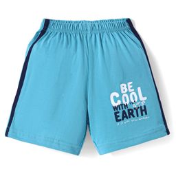 Tango Single Jersey Knee Length Shorts With Be Cool Text Print - Light Blue-image-85