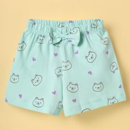 Tango Single Jersey Knit Knee Length Shorts With Bunny Print & Applique - Mint-image-89