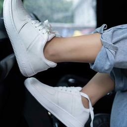 Shoetopia Solid Perforated Lace Up Sneakers - White-image-71