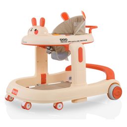 BUNNIE Baby Walker with 3 Height Adjustments, 2-in-1 Push Walker Mode, Toy Tray with Lights and Music (Orange)-image-85