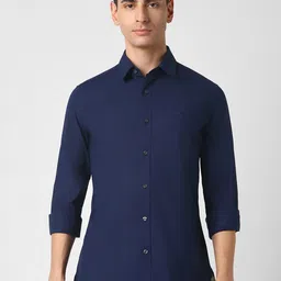 Van Heusen Sport Men Spread Collar Solid Cotton Slim Fit Casual Shirt-image-70