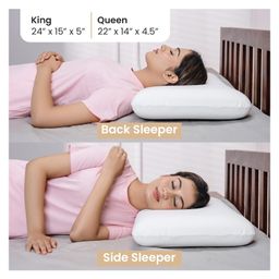 MYARMOR Orthopedic Memory Foam King & Queen Size Pillows Pack Of 2 - White image 2