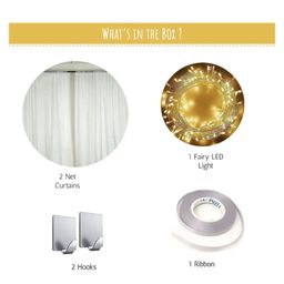 Bubble Trouble Tulle white sheer net with LED string lights for a party backdrop With lights Pack of -6 image 2
