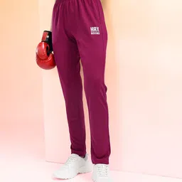 HRX by Hrithik Roshan Women Brand Logo Detail Mid-Rise Rapid Dry Training Track Pants-picture-49