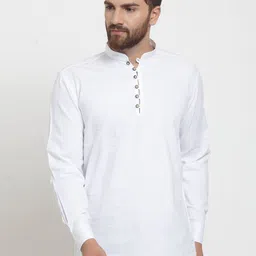 Moda Rapido Band Collar Pure Cotton Straight Short Kurta-image-27