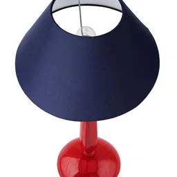 Homesake Red & Blue Solid Handcrafted Bedside Standard Table Lamp with Shade image 3