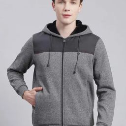 Monte Carlo Mid Black Regular Fit Colour Block Hooded Sweatshirt-23