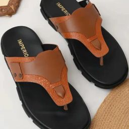 Imperio by Regal Men's Tan T-Strap Sandals-image-50