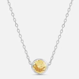Sunny Citrine Silver Necklace for Women 925 Silver-image-35