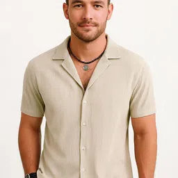 Colorchakra Textured Corduroy Short Sleeves Casual Shirt-picture-6
