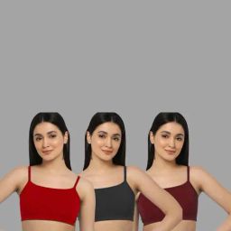 AROUSY Red & Black Cotton Beginner's Bras - Pack Of 3-picture-37