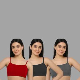 AROUSY Red & Black Cotton Beginner's Bras - Pack Of 3-picture-13