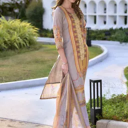 SHREE LAXMINARAYAN EXPORT Women Ethnic Motifs Printed Regular Kurta with Trousers & With Dupatta image 4