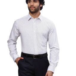 Raymond White Cotton Classic Fit Printed Shirts-picture-11