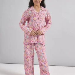 StyloBug Girls Pink Printed Night Suit-image-59