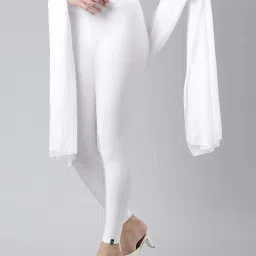 TWIN BIRDS White Plain Dupatta image 3