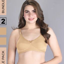 Lux Venus Tan Full Coverage Non-Wired Bra With Adjustable Strap - Pack of 2-picture-20