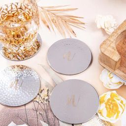 Gibox Chrome Aluminium Coasters - Set Of 6-38