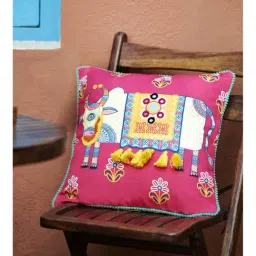 Chumbak Pink Cotton Blend Cushion Cover - Set of 1-46