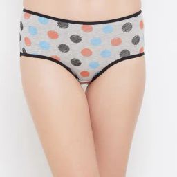 Clovia Grey Polka Dot Hipster Panty-image-7