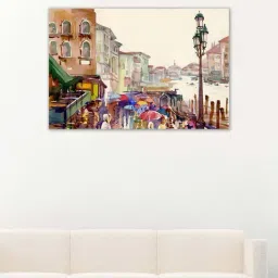999store Multicolor Street Of Old Autumn City Canvas Painting-29