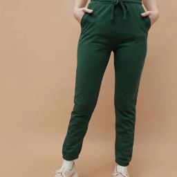 Fame Forever by Lifestyle Green Cotton Plain Pants-image-58