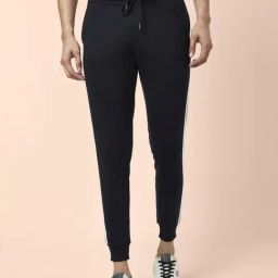People by Pantaloons Navy Slim Fit Striped Joggers-picture-13