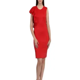DODO & MOA Red Slim Fit Bodycon Dress-image-20