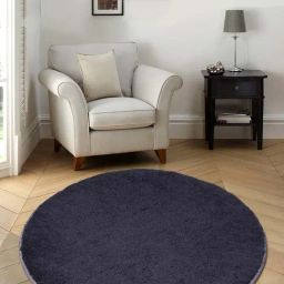 Saral Home Navy Cotton Anti-Skid Bathmat - Set of 1-image-11