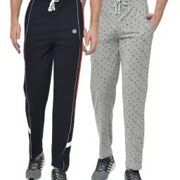 Vimal Jonney Navy & Grey Regular Fit Trackpants - Pack of 2-image-86
