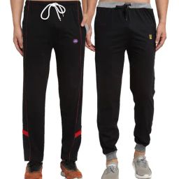 Vimal Jonney Black Regular Fit Joggers & Trackpants - Pack of 2-picture-18