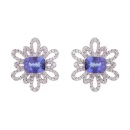 CKC 18k Gold & Diamond Earrings with White Rhodium Polish for Women-image-87