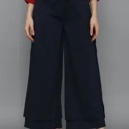 Allen Solly Navy Mid Rise Wide Leg Pants-picture-18