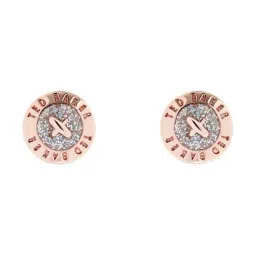 Ted Baker Rose Gold Tone Eisley Enamel Mini Button Earrings-12