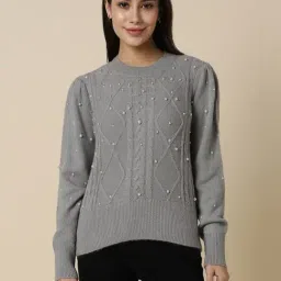 Allen Solly Grey Embellished Sweater-image-54
