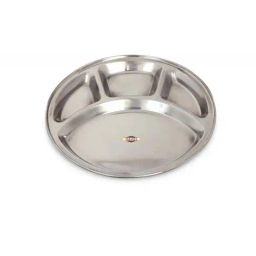 Hazel Silver Stainless Steel Large Plate-35
