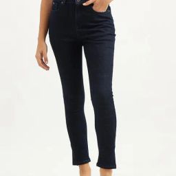 United Colors of Benetton Navy Cotton High Rise Jeans-image-22