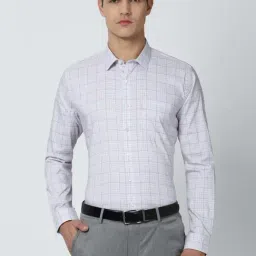 Van Heusen Blue Slim Fit Checks Shirt-picture-2