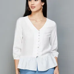 Code by Lifestyle Off-White Regular Fit Top image 1