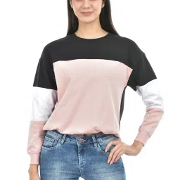 NUMERO UNO Multicolor Cotton Color-Block Sweatshirt image 1