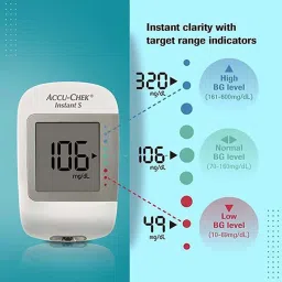 Accu Chek Instant S Blood Glucometer with 10 Test Strip (White) image 5
